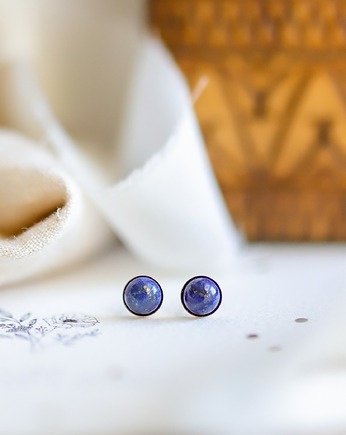 Kolczyki pozłacane z lapis lazuli, ByLucyArt