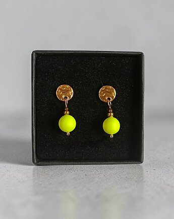Swarovski neon pearls : neon yellow : drobne sztyfty, kaktusia