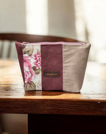 Różowo-kremowa kosmetyczka MAXI, raspberi