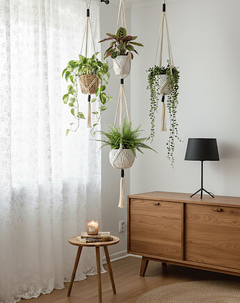 Makrama kwietnik - zestaw minimalistyczny, Barwny Zakątek