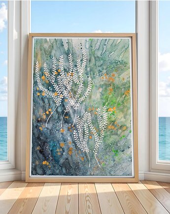 Oryginalna akwarela. Rafa koralowa A3, Malgorzata Domanska