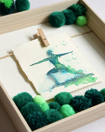 Obraz tekstylno-akwarelowy  "Joginka", Natela Weaves