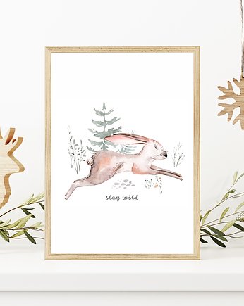 Plakat. Leśne przygody, zając, Love Life and Forest