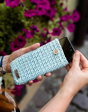 Etui na telefon pokrowiec ze sznurka handmade, Dymkowe Przeplatanki