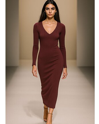 Sukienka  BURGUND  YY300043, YULIYA BABICH