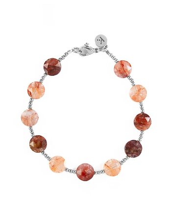 Bransoletka z bordowych kamieni miłości II - Wersja Srebrna, Kulka Bransoletki