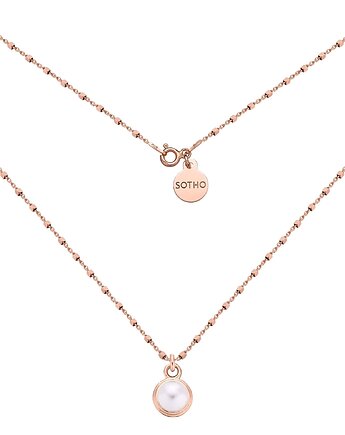 Naszyjnik z różowego złota z perłą SWAROVSKI CRYSTAL, SOTHO