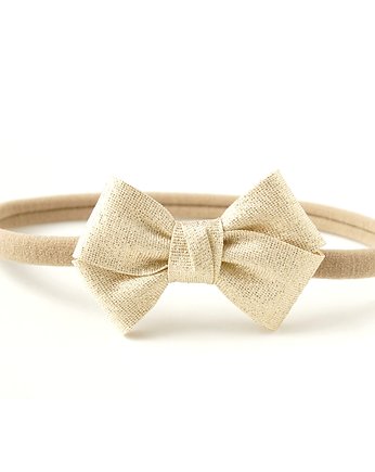 Świąteczna opaska dla niemowlaka ZŁOTA kokardka, FILIPOLA