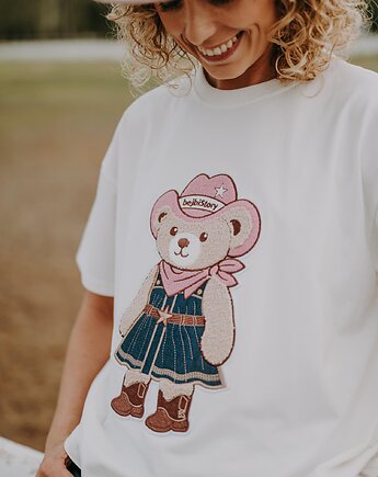T-shirt oversize Kowboj Teddy dla mamy, BejbiStory
