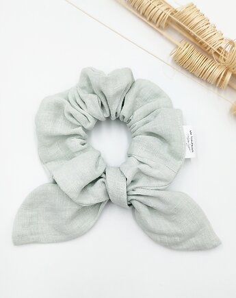 Scrunchie/frotka bow Mint, wu handmade