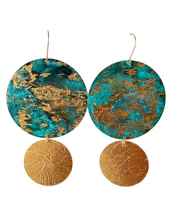 Duże kolczyki turkus i złoto, Artseko