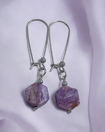 LUX. UNIKATOWE kolczyki : czaroit V, kaktusia