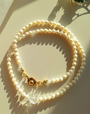 Naszyjnik perła naturalna - kryształ górski, s e n s e d  accessories