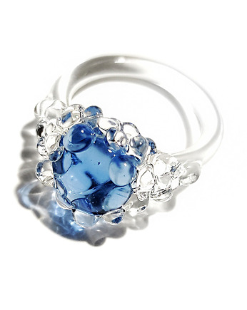 Szklany pierścionek "Nereida" błękitny, Joanna Muzyka Studio