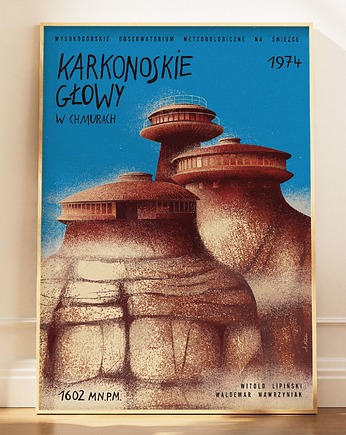 Plakat "Karkonoskie głowy w chmurach", Agata Małecka