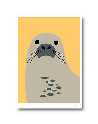 Plakat A4 Foka żółta, Hultaj Design