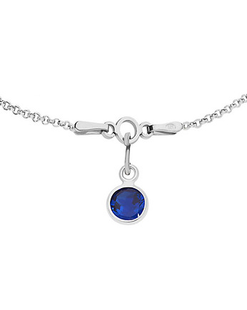 Srebrna bransoletka z niebieską cyrkonią, KOM Biżuteria