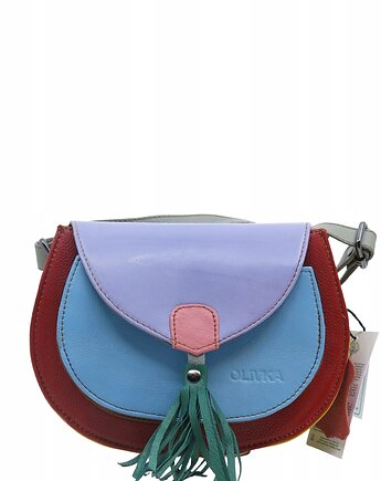 Torebka skórzana damska listonoszka oryginalna kolorowa zero waste OLIVKA, Olivka Warsaw