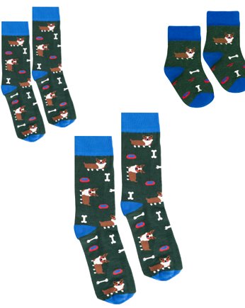 Skarpety w pieski dla Rodziców i Niemowlaka, FAVES. Socks&Friends