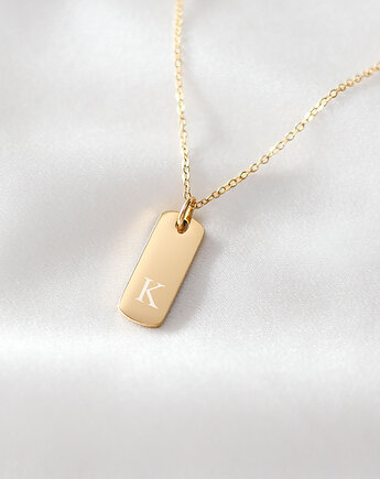 Naszyjnik Tag z Literką, Personalizowany Inicjał, Vinci Woman