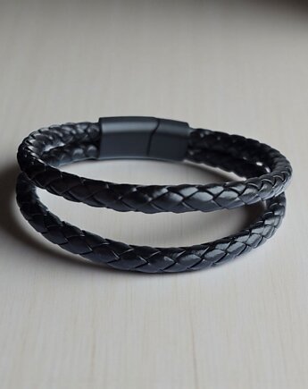 Podwójna męska bransoletka z ekoskóry, KEIT