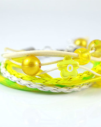 Bransoletka - O - żółta - rzemienie, yenoo