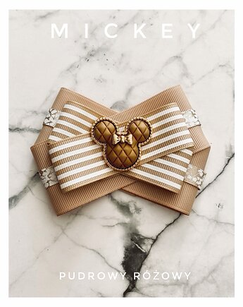 Brosza MICKEY  w szlachetnym beżowym kolorze  New, Pudrowy Różowy