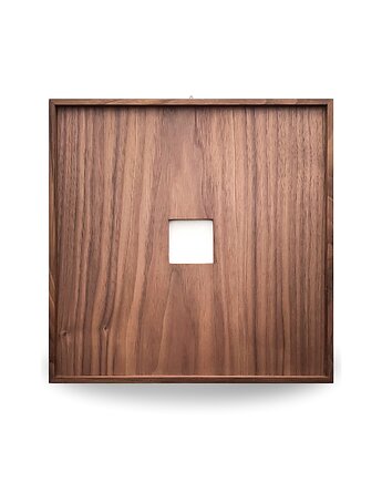 Kwadratowa rama z orzecha - małe okno, minimalistyczna, ręcznie wykonana, LittlFrameShop