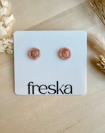 Kolczyki Kółka z ramką ze złotem  LIMITOWANE, freska