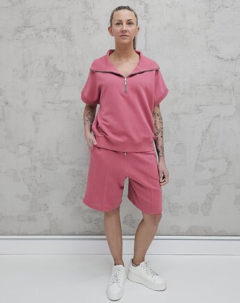 Amrita komplet bezrękawnik z zamkiem i spodenki Malaga, Ablush