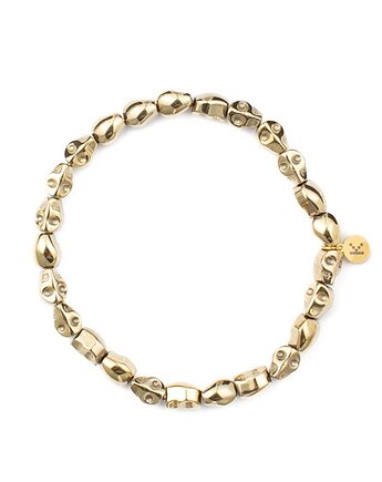 Męska bransoletka - małe złote czachy, Kulka Bransoletki