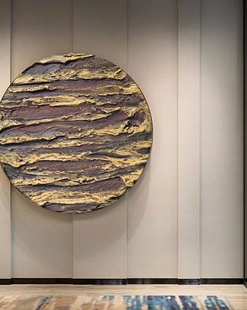 Okrągły obraz - SAHARA WAVES - teksturowana dekoracja, art and texture