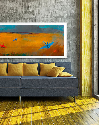 Obraz na płótnie Ptaki origamii 147x60cm, NOWdeco