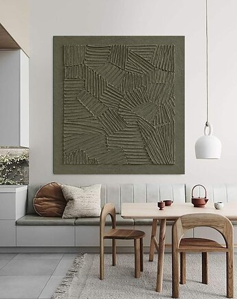 Płaskorzeźba ścienna z kompozytu żywiczego kolor Olive Gray, art and texture