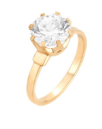 Złoty pierścionek z dużą cyrkonią, SOTHO