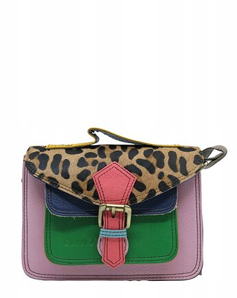 Torebka damska skórzana listonoszka kolorowa rączka regulowany pasek OLIVKA, Olivka Warsaw