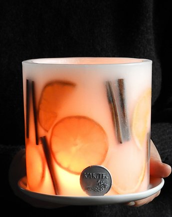 Lampion Zimowe Otulenie z ceramiczną podstawką, KARiTEe