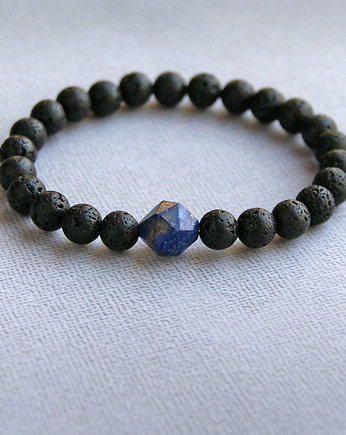 Męska bransoletka - talizman - LAPIS LAZULI, kaktusia