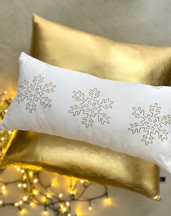 Zestaw 2 szt poduszek świątecznych biało złoty, colour contrast