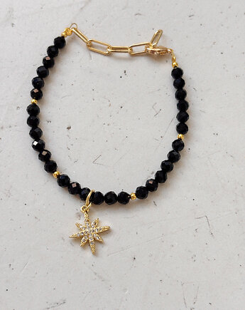 Bransoletka czarna Onyks z gwiazdką, Chmolowska Jewellery
