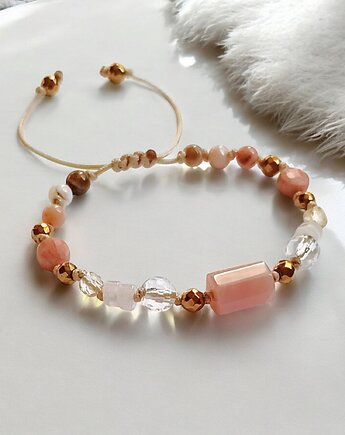 RADOŚĆ ŻYCIA - amulet - k. słoneczny, opal, k.górski, cytryn, k. różowy, kaktusia