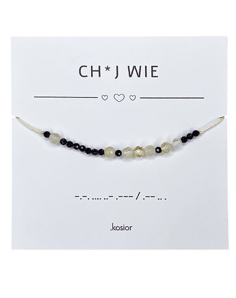 Bransoletka z alfabetem Morse Cytryn i Noc Kairu, karolina kosior