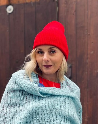 CZAPKA Beanie merino makowa czerwień daboo, IMAGINE