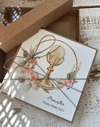 Kartka na komunię ręcznie robiona - Pamiątka Komunii, sorte