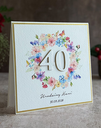 Personalizowana kartka na 40. urodziny w zestawie, BH 35d, Anna Art and Crafts