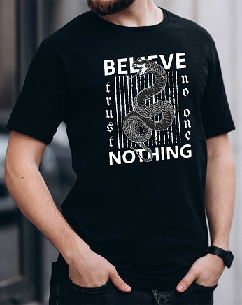 Koszulka  z nadrukiem Believe nothing, ART ORGANIC