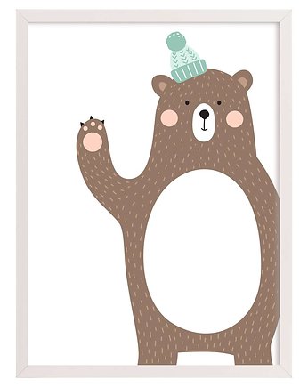 Obrazek Forest Friends bear 30x40cm, Yellow Tipi
