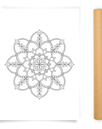 Plakat do Kolorowania Mandala Kwiatowa 50x70cm, Anna Grunduls Design