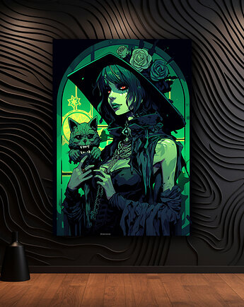 Portret Czarownicy - Plakat - Druk - Czarownica, Wiedźma, Halloween #18, Black Sapphire Art