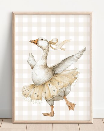 Gąska retro baletnica - Plakat na ścianę dla dzieci, Mała Pracownia DK